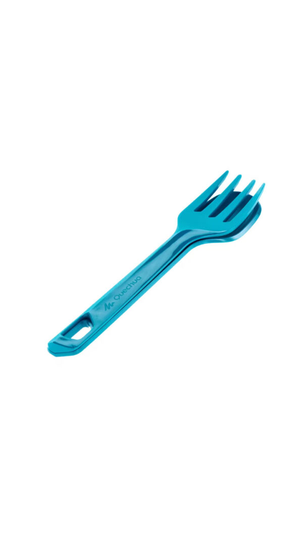 ست قاشق، چنگال،چاقو کوهنوردی، کمپینگ کچوا             -QUECHUA Camping Plastic Tableware Set - Fork/Knife/Spoon - 3 Pieces - Blue - 100