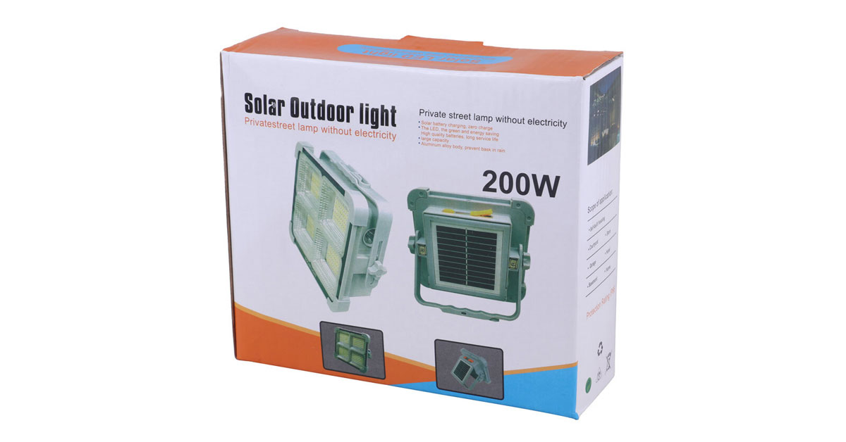 پروژکتور سیار ال ای دی 200 وات شارژی و پاور بانک خورشیدی Solar Light NB
